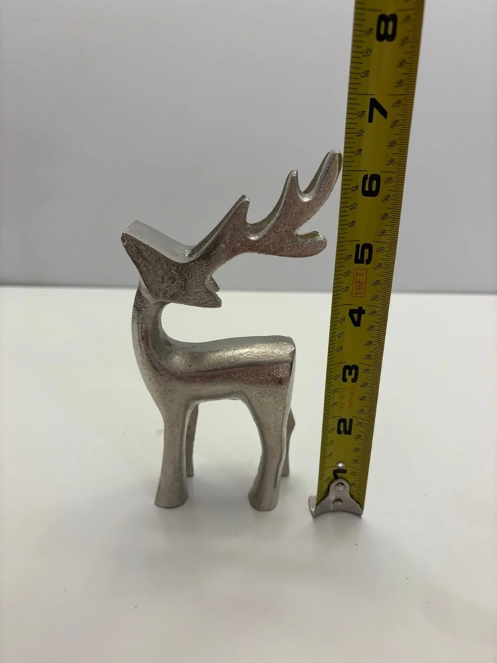 Set of 3 silver reindeer figurines